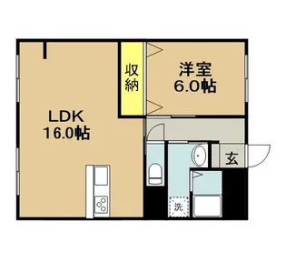 雁ヶ音コーポ【1階】の間取り