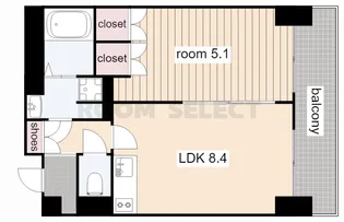 ビジャ松原(VILLA MATSUBALLA)【6階】の間取り