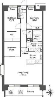 東京都板橋区新河岸2【マンション】の間取り