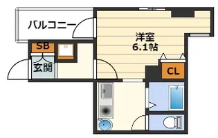 フラットワン天神橋【7階】の間取り
