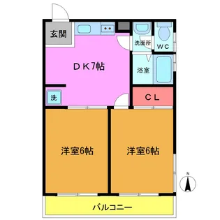 ヴィラージュ南行徳(新井)【2階】の間取り