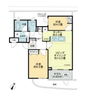 ロイヤルシーズン新宿柏木【1階】の間取り