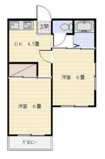 パルコートハイツ【2階】の間取り