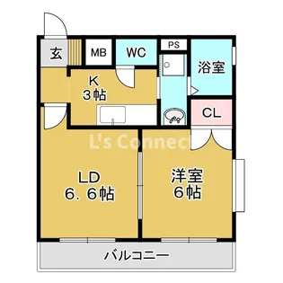 ボヌール泉中央【2階】の間取り