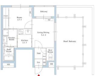リアンレガーロ平尾ステーション【5階】の間取り