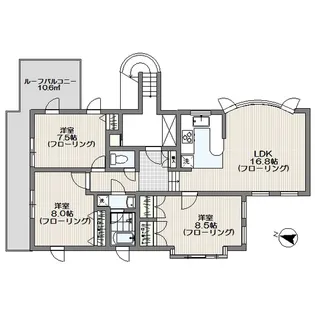 フラッツ都立大【3階】の間取り