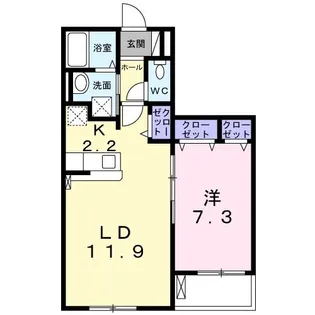 ブラン・フレール【1階】の間取り