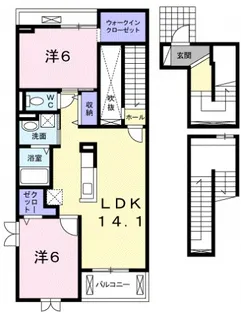 大阪府大阪市平野区長吉六反4【アパート】の間取り