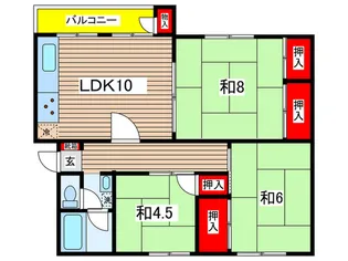相生山団地49棟【2階】の間取り