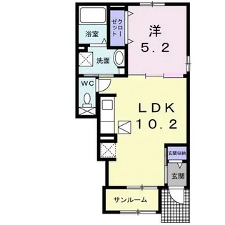 ウエスト・ヒルズ一宮【1階】の間取り