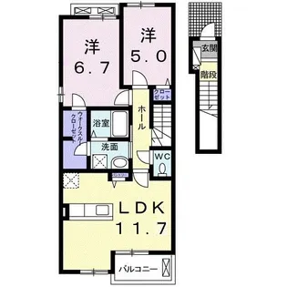 エクシード【2階】の間取り