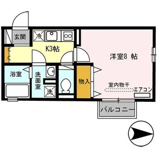 リヤフィールドB【2階】の間取り