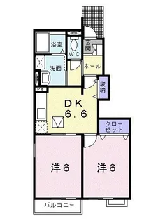 バーハイ ベルデェー【1階】の間取り