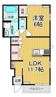 ウィンディタウン貝島II【1階】の間取り