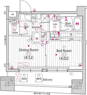 ガーラ・アヴェニュー浅草【9階】の間取り