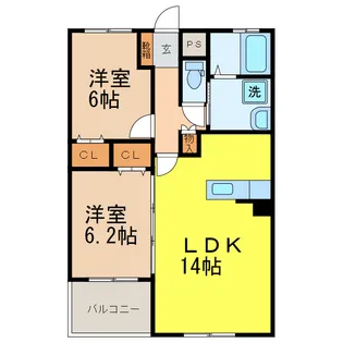 アゼリアコート宿郷【3階】の間取り