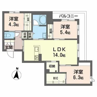 グリシーナ【2階】の間取り