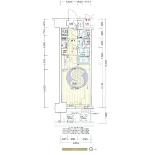 プレサンス堺筋本町センティス【4階】の間取り