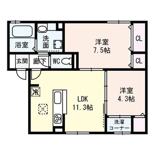 Bonheur草津【1階】の間取り