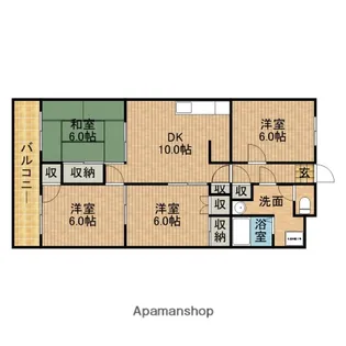 サンライズコーポ【1階】の間取り