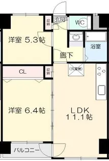 ASレジデンス材木町【5階】の間取り