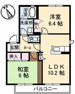 ハピネス不動院 A棟【1階】の間取り