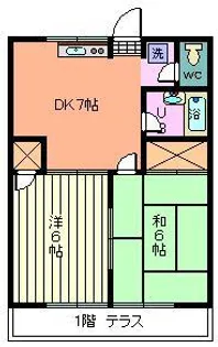 ピースファルハイツ【1階】の間取り