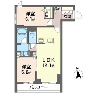 グレース二子【2階】の間取り
