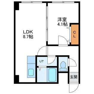 シングルステージ北大前【2階】の間取り