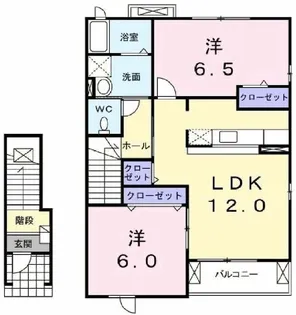 パルムドール【2階】の間取り