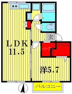 ソファレ美原【2階】の間取り