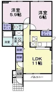 エスコルタI【1階】の間取り