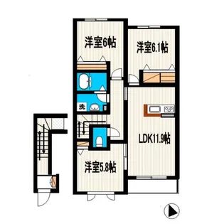 ニューSIII(ニューエススリー)【2階】の間取り