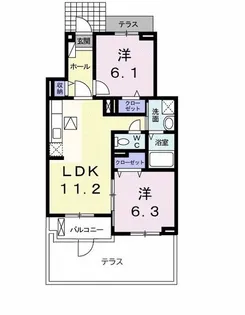 ラ メゾン ゴルディーニII【1階】の間取り