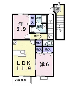 エクセランI【2階】の間取り