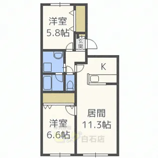ピアセーレ東札幌【2階】の間取り
