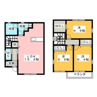 Yヨウトウ7パナメゾンB【1階】の間取り