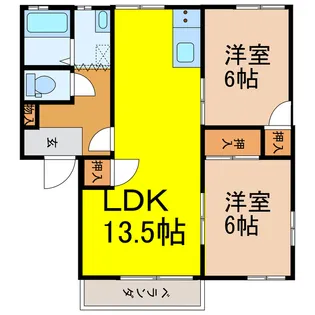 スパニッシュガーデンD【1階】の間取り