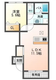 ラプンツェルA【1階】の間取り