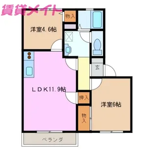 クレアトール菊水 C棟【2階】の間取り