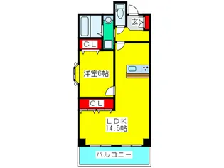 ガーデンハイツ江戸堀【3階】の間取り