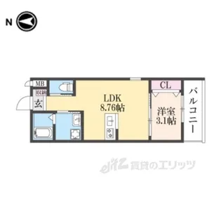 GAZELLENOAH尼崎次屋【3階】の間取り