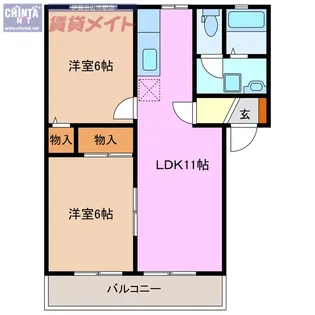 ヒルトップ利平治C【2階】の間取り