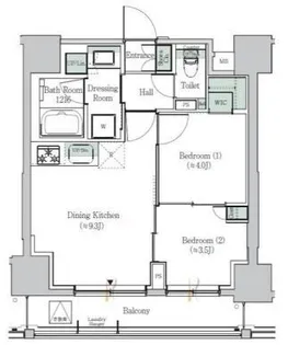 ONE ROOF RESIDENCE ASAKUSABASHI【5階】の間取り