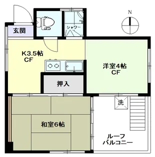 若竹ハイム【5階】の間取り