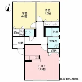 フォーレスヤマグチA棟【2階】の間取り