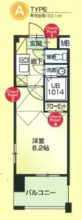 60 V-TOWER天神【8階】の間取り