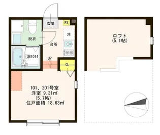 サンバ立石【1階】の間取り