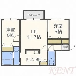RTL 西町(ラティール西町)【2階】の間取り