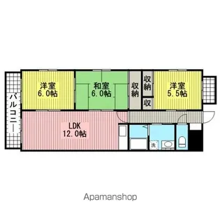 グランデール南【3階】の間取り